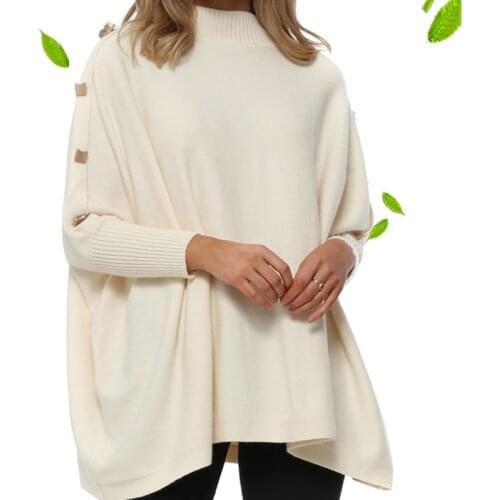 2021 Women Thick Sweater Turtleneck Patchwork Knitting Sweaters Female Batwing Sleeve Casual Chic Cashmere Pullovers Tops
