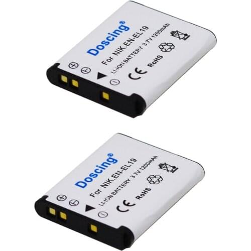 2x EN-EL19 Camera Battery for Nikon Coolpix S32 S33 S100 S2500 S2600 S2700 S2750 S3100 S3200 S3300 S3400 S3500 S4100 S4150 S4200