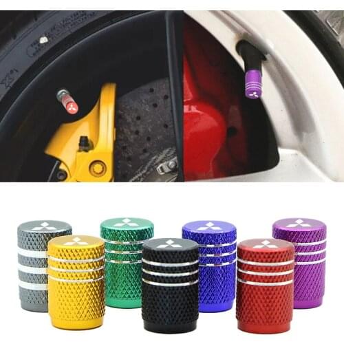 4pcs Car Wheel Tire Valves Tyre Air Caps Car Badge for Mitsubishis ASX Lancer Pajero Outlander L200 EVO Lancer EX Pajero Emblem