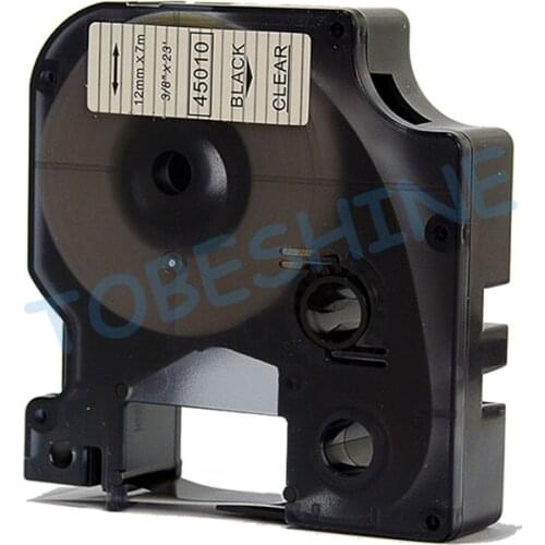 5PK Dymo D1 12MM DYMO D1 label 45010 black on clear for label manager 160/210D/260P/280/360D/420P