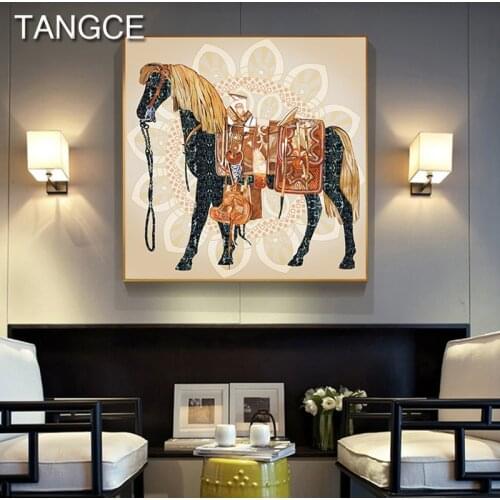 Abstract Saudi Arabia Horse Painting Popular Middle East Wall Pictures Thangka Posters Prints for Living Room Modern Canvas Art