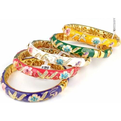 Han edition hollow-out enamel cloisonne bracelet national wind 18KGP bracelet accessories jewelry for 1pcs
