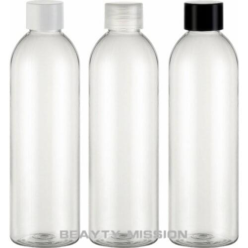 BEAUTY MISSION 250ml X 24 clear plastic bottle, PET container with screw cap cosmetic packaging , Empty toner water bottle