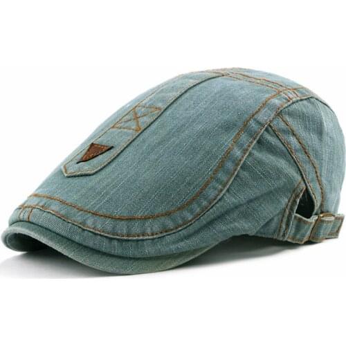 New Style Mens Summer Cowboy Beret Fashion Women Washed Denim Cap Outdoor Adjustable Simple Design Pure Color Sun Hat Wholesale