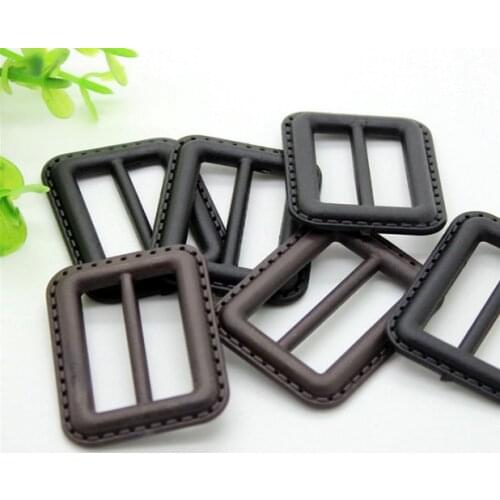 Free shipping 10pcs/lot Black coffee Imitation leather word buckle fur buckle Belt buckle trench coat buttons 3cm 5cm