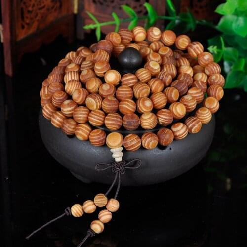 Imperial Blood Dragon Wood 108 Straight Grain Bracelet Can Transmit High Oiliness