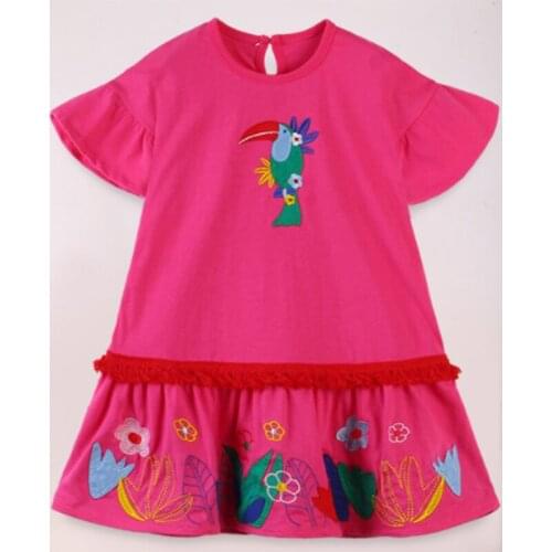 European and American style short sleeve children dress 2021 summer new children dress pure cotton embroidered princess skirt