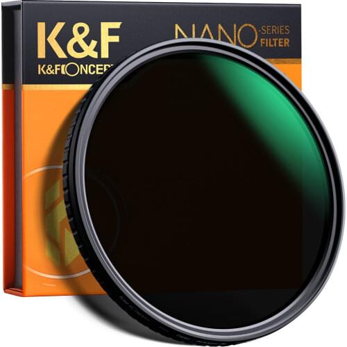 K&F Concept 55mm 58mm 62mm 67mm 77mm Fader ND Filter Neutral Density Variable Filter ND2 to ND32 for Camera Sony Lens NO"X" Spot