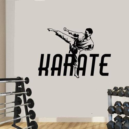 Art Karate Martial Kick Sport Wall Stickers Interior Design Room Decals Window Wall Poster Mural Vinyl Home Decor ph315