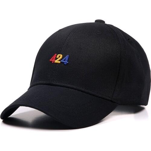 Star Rapper Cap Numer 424 Baseball Cap Men Women Hip Hop Rap Hat Red Black White Harajuku