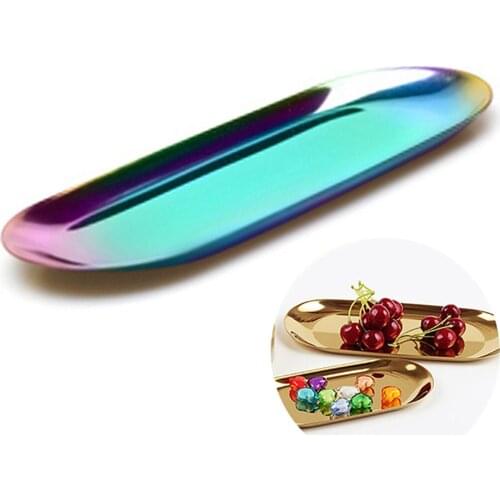 Stainless Steel Ring Necklace Towel Tray Smooth Oval Storage Tray Oval Jewelry Tray Metal Jewelry Tray Home decoration