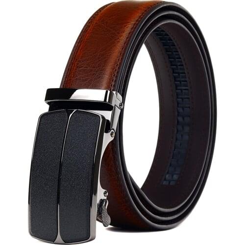 BATOORAP Designer Mens Belts Luxury Brand Matte Automatic Buckle Genuine Leather Male Brown Business Trouser Belt Strap Z61P01