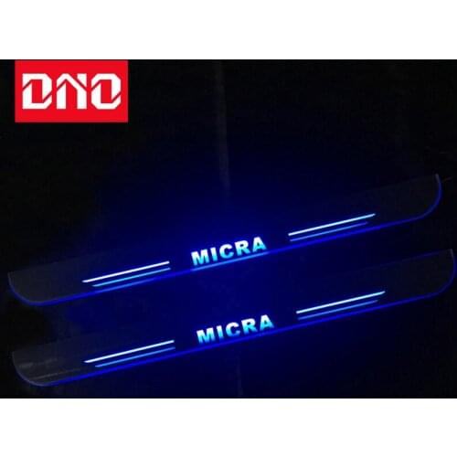DNO Door Sill Scuff Plate Pedal Ligths For Nissan MICRA 2009 2010 - 2018 2019 Threshold Led Bar Pathway Dynamic Welcome Lamp