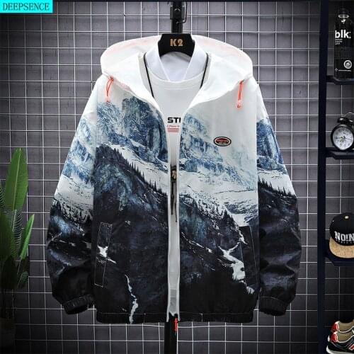 2021 Spring New Printed Hooded Jacket Mens Trend Student Sportswear Mens Big Jacket Youth Jacket Jacket Men
