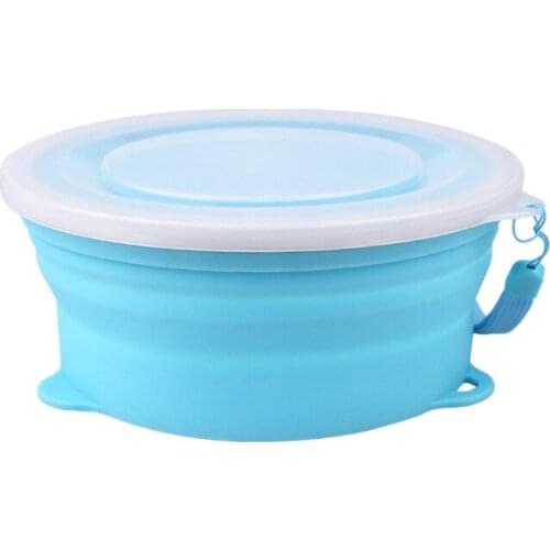 Food Grade Silicone Folding Lunch Box Circle zhe die wan Outdoor Travel zhe die wan er tong wan Creative Gifts