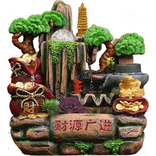 Fake mountain big Atomizing humidifier and fengshui wheel humidifier home decoration craft gift room office fortune
