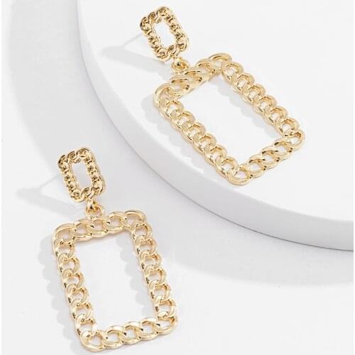 Retro Boho Minimalist Square Earrings Geometry Stud Earrings New Exaggerated Fashion Earring for Women Punk Opening Accessories