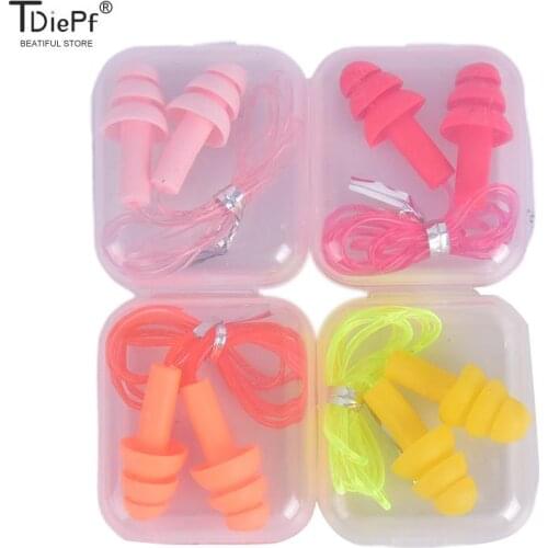1Pair Unisex Silicone Soft Ear Plugs PVC Rope Earplugs Comfort Earplugs Noise Reduction Protective For Swimming For Sleep