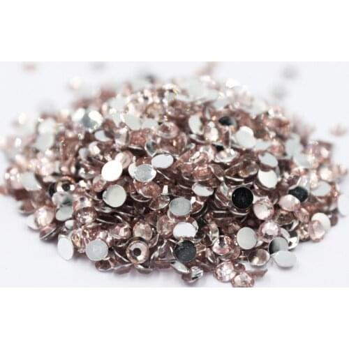 Light Pink Color 2~6mm Flatback стразы Resin Non hotfix Rhinestones in Bulk Package Plastic Nail Art Decoration for Garment