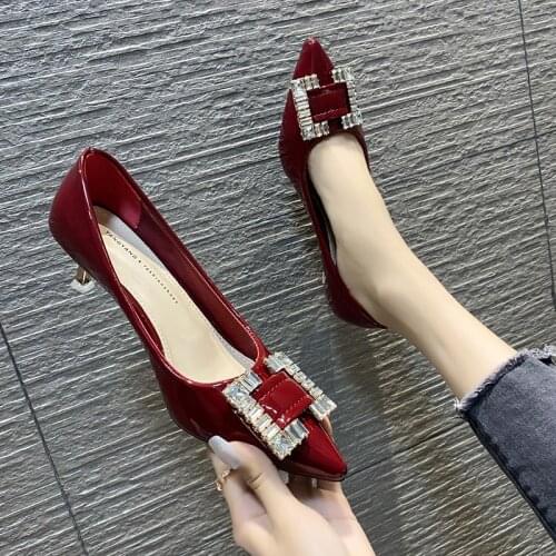 Patent Leather Pointed Shallow Mouth All-Match Womens Shoes Spring And Summer New Fashion Temperament High Heels