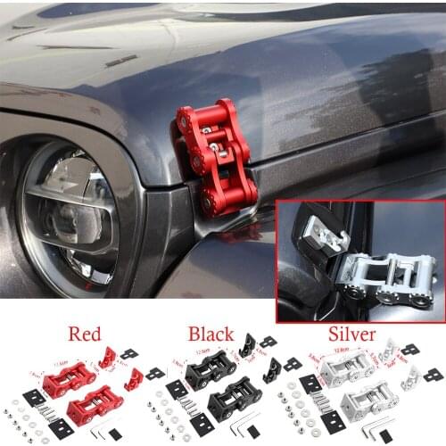 Aluminum Alloy Hood Latches Locking Catch Buckle Exterior Trim Fit For 2018-2021 Jee Wrangler JL JT Gladiator Car Accessories