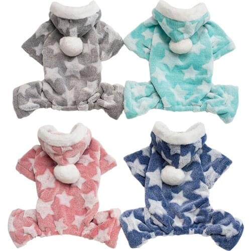 Winter Dog Clothes Warm Fleece Puppy Pet Cat Jackets Clothes For Small Dogs Cats Hooded Dog Coat Jumpsuits Chihuahua Clothing