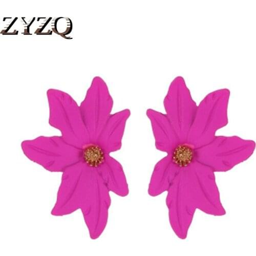 ZYZQ Superb Hyperbole Flower Stud Earrings Summer Accessories Romantic Lovely Korean Stylish Wholesale Lots&Bulk Earrings