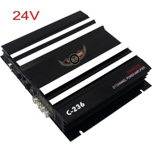 1pc 24 V Amplifier 2 Way Channel High Power Max 3800w Quality Mosfet Stereo Van Bus Acoustic Booster Car Amp