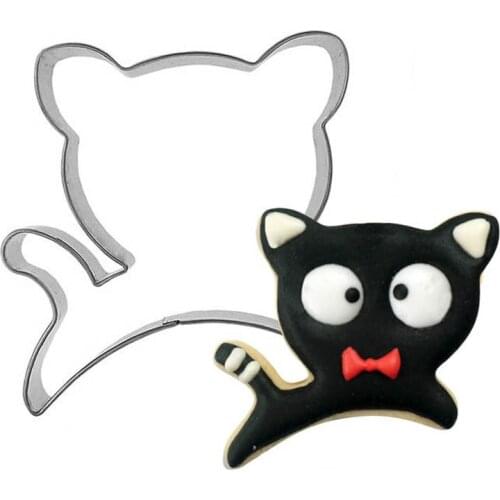2015 Halloween Cat Shape Biscuit Mould Bakeware Fondant DIY Sugarcraft 3D Pastry Cookie Cutters