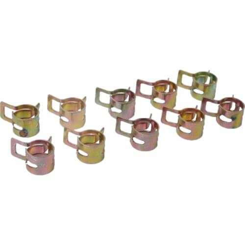 10pcs Hose Spring Clip Clamps 8mm 5/16'' Steel Vacuum Fuel Oil Line Band Clips