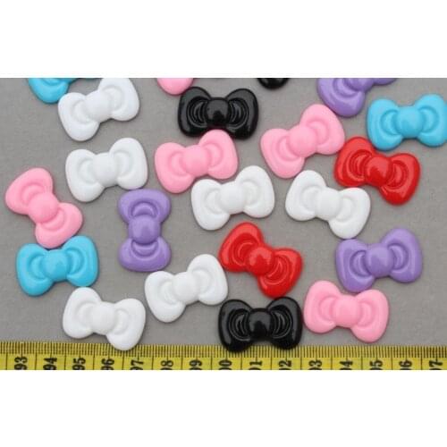 200 pcs lovely Bow resin Cabochons (28mm) Cell phone decor, hair accessory supply, embellishment, DIY project supply assortment