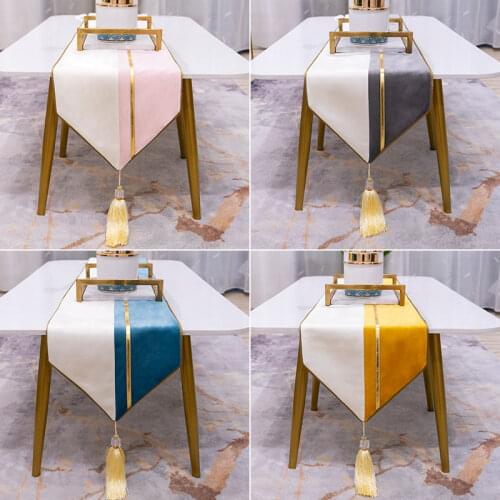 2021 Modern Luxury Table Runners for Wedding Party Hotel Table Runner with Tassel Bed Runner Christmas Decorations Table Decor