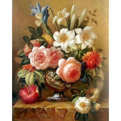 A15414 11CT/14CT/18CT/25CT/28CT oil street patterns Counted Cross Stitch DIY Cross Stitch Kits Embroidery Needlework Sets