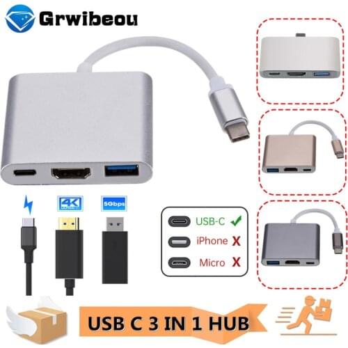 Grwibeou Thunderbolt 3 Adapter USB Type C Hub HDMI 4K support Samsung Dex mode USB-C Dock with PD for MacBook Pro/Air 2021