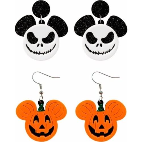 Acrylic jewelry Halloween cartoon accessories funny pumpkin ghost skull earrings for women
