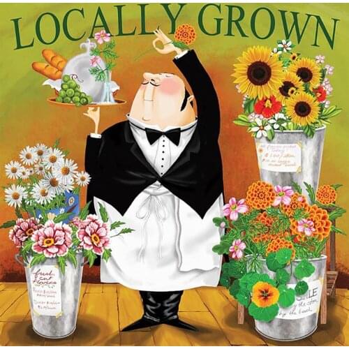 Full Drill Diamond 5D DIY Diamond Painting "Cartoon Locally Grown" Diamond Embroidery Cross Stitch Rhinestone Mosaic Painting