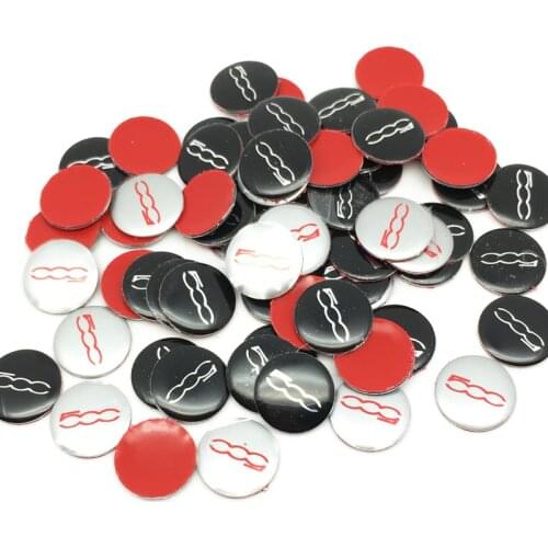 ANTINIYA car styling 5pcs 14mm Emblem Logo Car Key Stickers for Fiat 500 500C 500L Doblo Uno Palio Punto Aegea Panda Siena