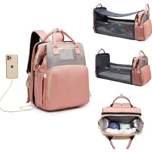 Large 3 In 1 Mom Bag For Baby Diaper Bag Maternity Bag Mommy Bag 25-30l Can Sleep Outdoor Trave Backbag Torba Dla Mamy Kid Bed