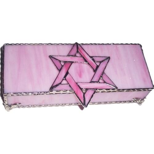 Colored Glass Jewel Box Jewish Series Gift David Star Jewelry Box