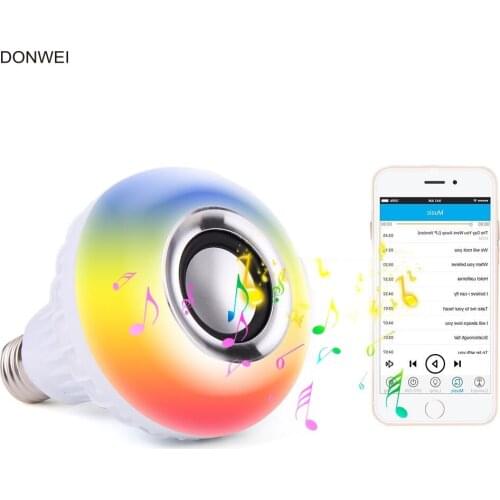 DONWEI Smart 12W E27 RGB +White 4.0 Bluetooth Speaker LED Bulb 24 Keys Remote Control Support Music Playing Dimmable Light Bulbs