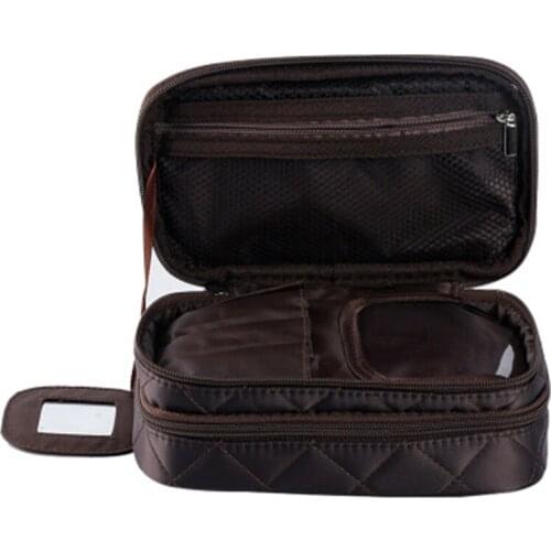 Double Layers Makeup Bag Waterproof Rhomboids Travel Cosmetic Toiletry Necessaries Bag Case JL