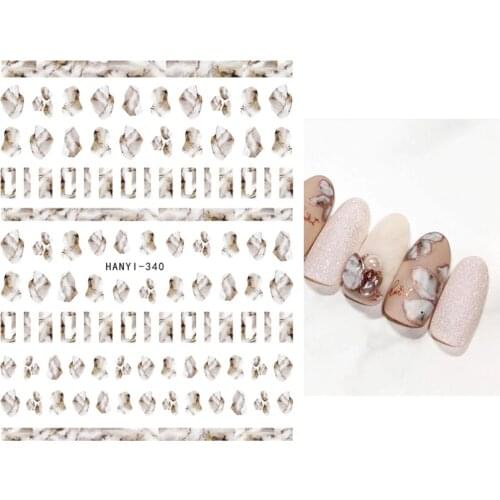 Elegant Marble Prints Nails Art Manicure Back Glue Decal Decorations Design Nail Sticker For Nails Tips Beauty