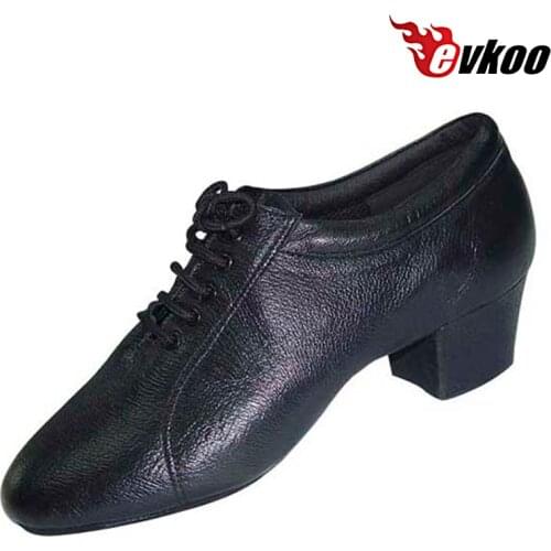 Evkoodance 4cm Heel Height Latin Dance Shoes For Man Comfortable Soft Sole Genuine Leather Salsa Tango Dance Evkoo-298