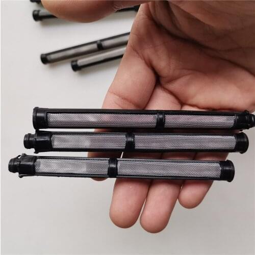 10Pcs Black 60 Mesh 10x110mm Airless Pump Filter For Airless Spray Gun Replacement Tools