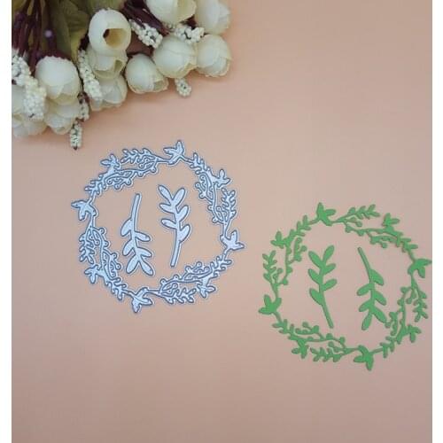 Wreath Round Circle Leaves Leaf Cutting Dies Knife Mold for Scrapbooking Dies Metal Embossing Stamps and die for Card Making DIY