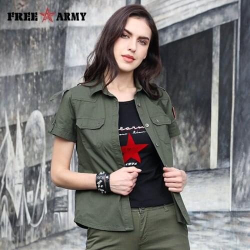 Женские короткие рубашки Free Army China At AliExpress