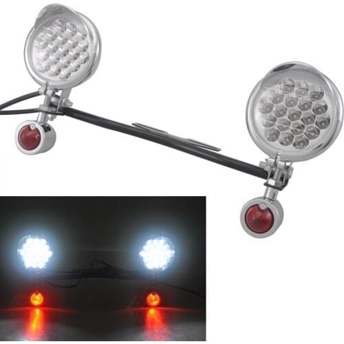 Motorcycle Chrome Passing Light Bar Turn Signals for Honda Suzuki Kawasaki Harley Davidson Yamaha Metric Cruisers Custom