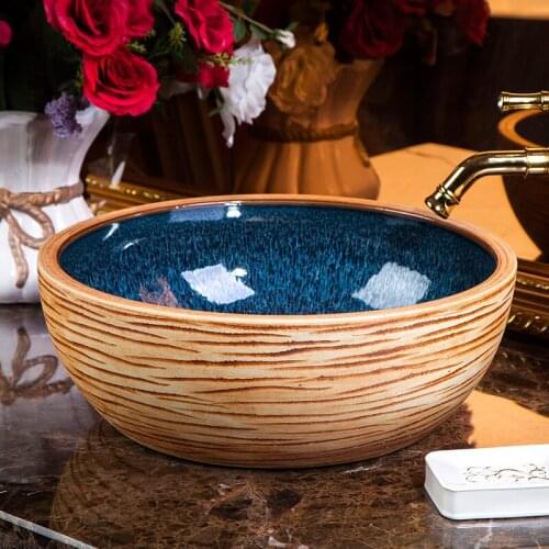 Europe Vintage Style Ceramic Art Basin Sink Counter Top Wash Basin Bathroom Sink vanities ceramic washbasin design bathroom sink