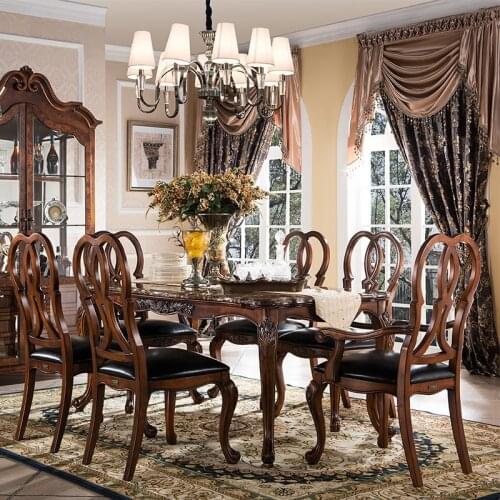 Classic royal dining table and chairs wood furniture Klassische royal esstisch und stühle GH152.2