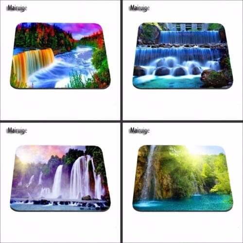 Beautiful Waterfalls In Woods Rubber Soft gaming mouse Cool Games black mouse pad Customized Supported 18*22/25*20/29*25*2cm